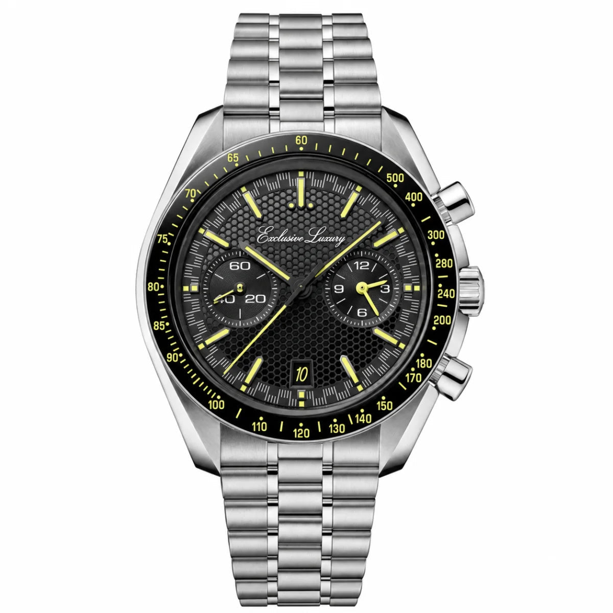 Racing Chrono Pro 42 – Black Dial | Stainless Steel Bracelet — Exclusive Luxury