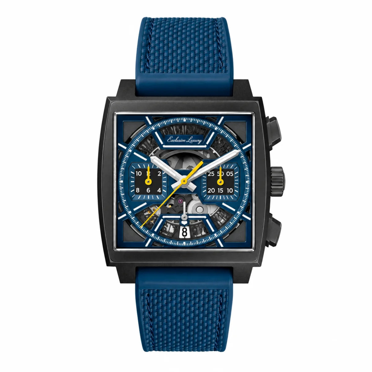 Monaco Square Skeleton Chrono – Blue Dial | Automatic — Exclusive Luxury