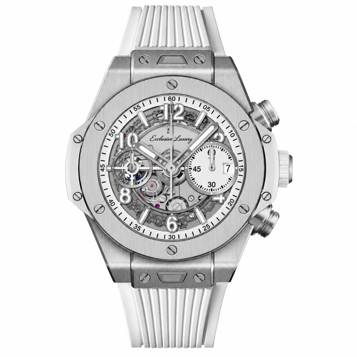 Fusion Sport Skeleton Chrono – Silver Case | Gray Skeleton Dial — Exclusive Luxury