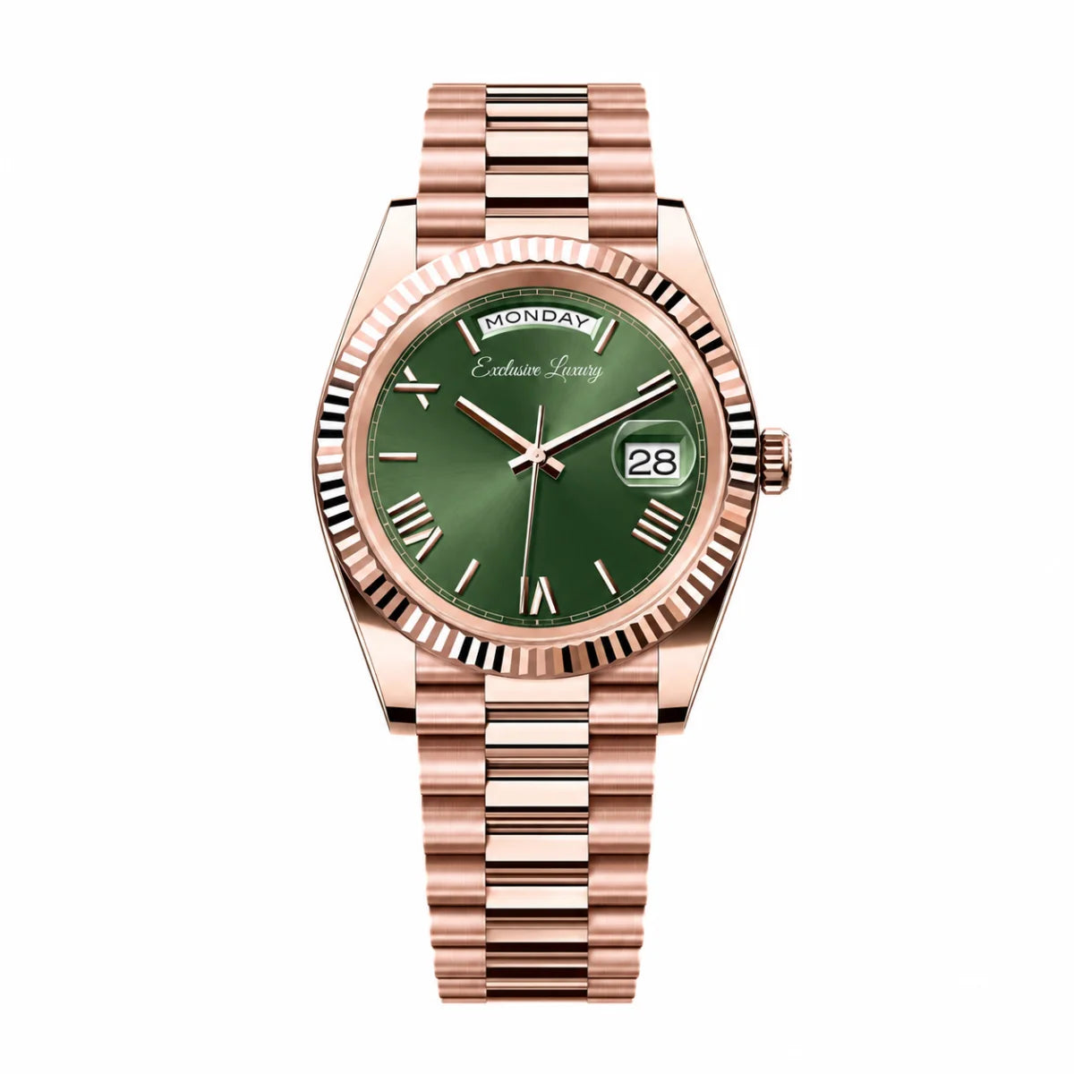 Executive Calendar 40 – Green Dial | Roman Indices — Exclusive Luxury