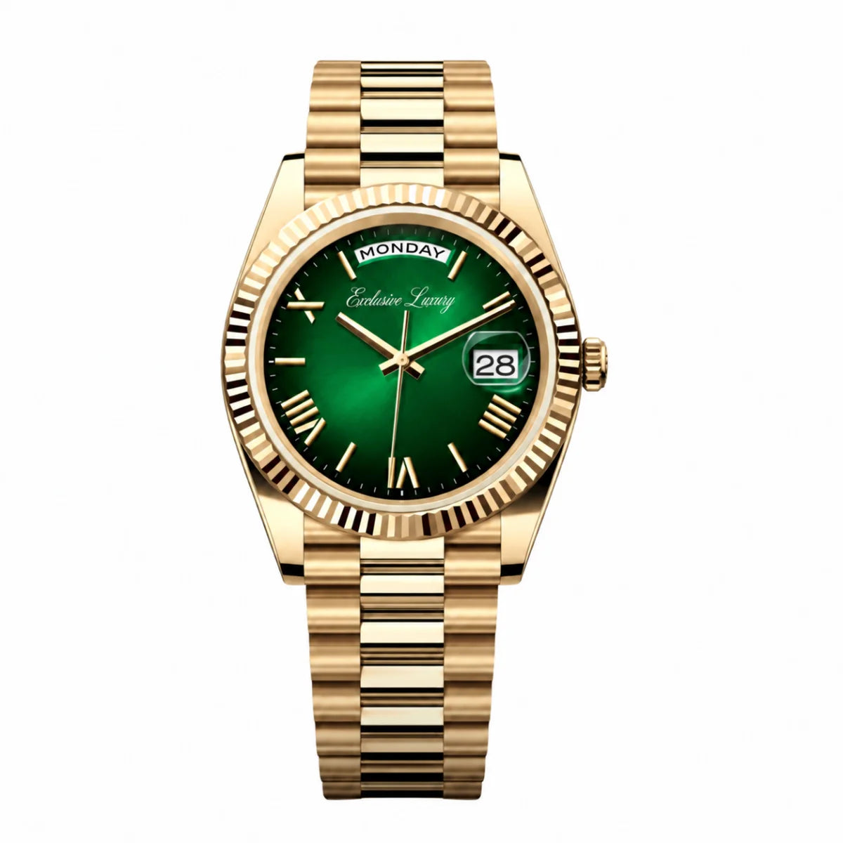 Executive Calendar 40 – Green Dial | Roman Indices B — Exclusive Luxury