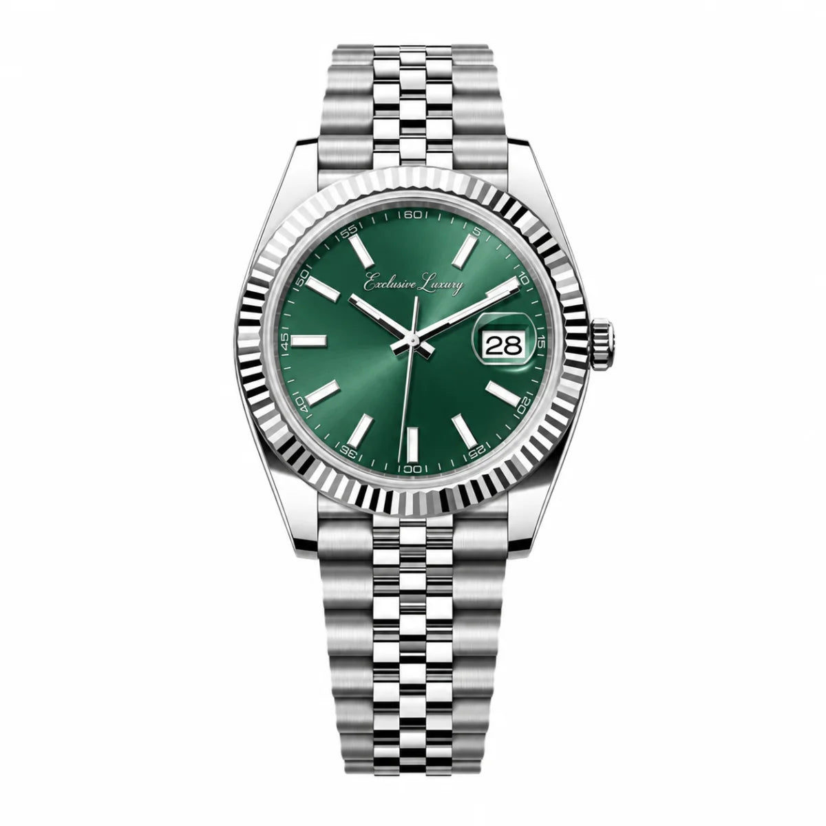 Classic Date 41 – Green Dial B — Exclusive Luxury