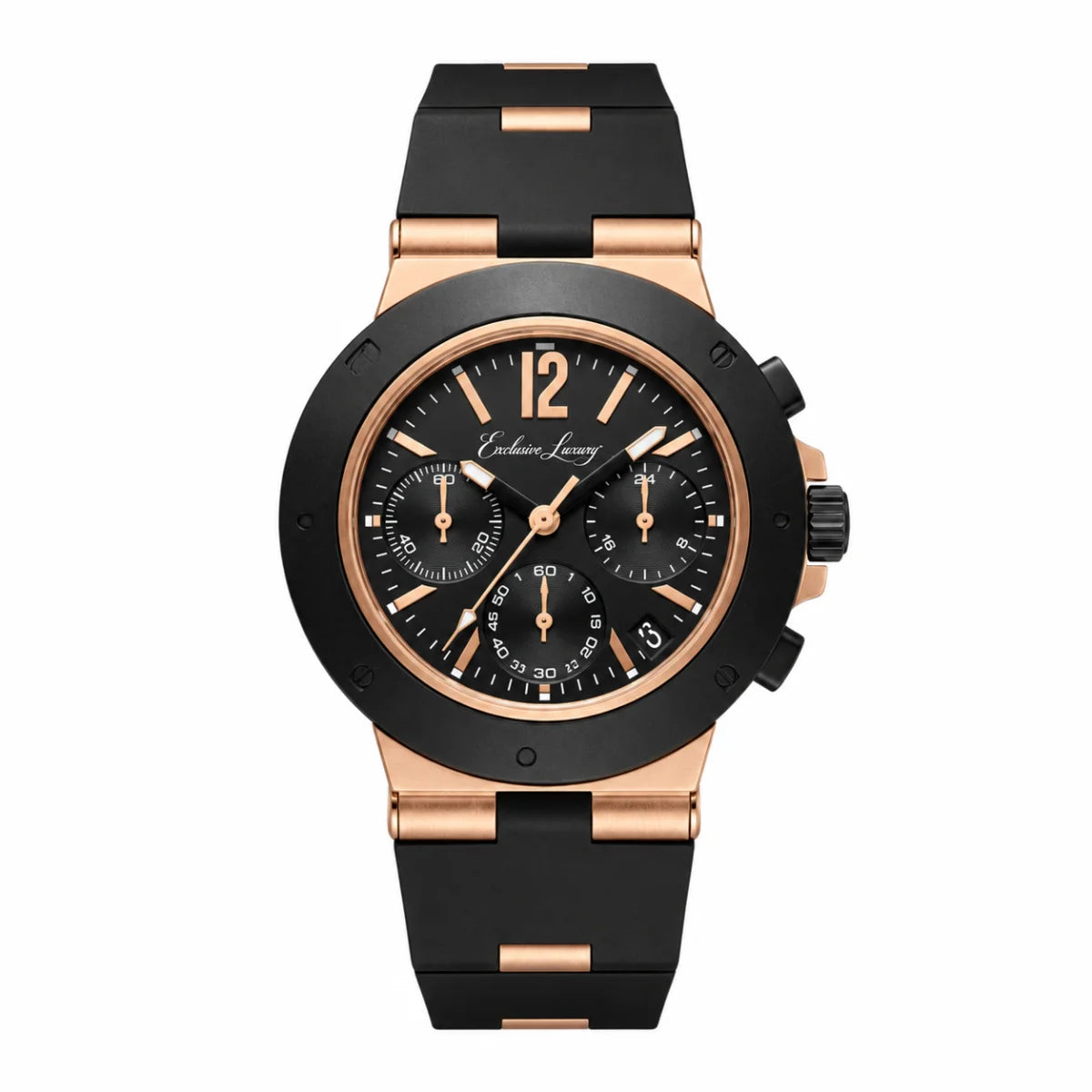 Urban Sport Chrono – Black Dial | Rose Gold Accents — Exclusive Luxury
