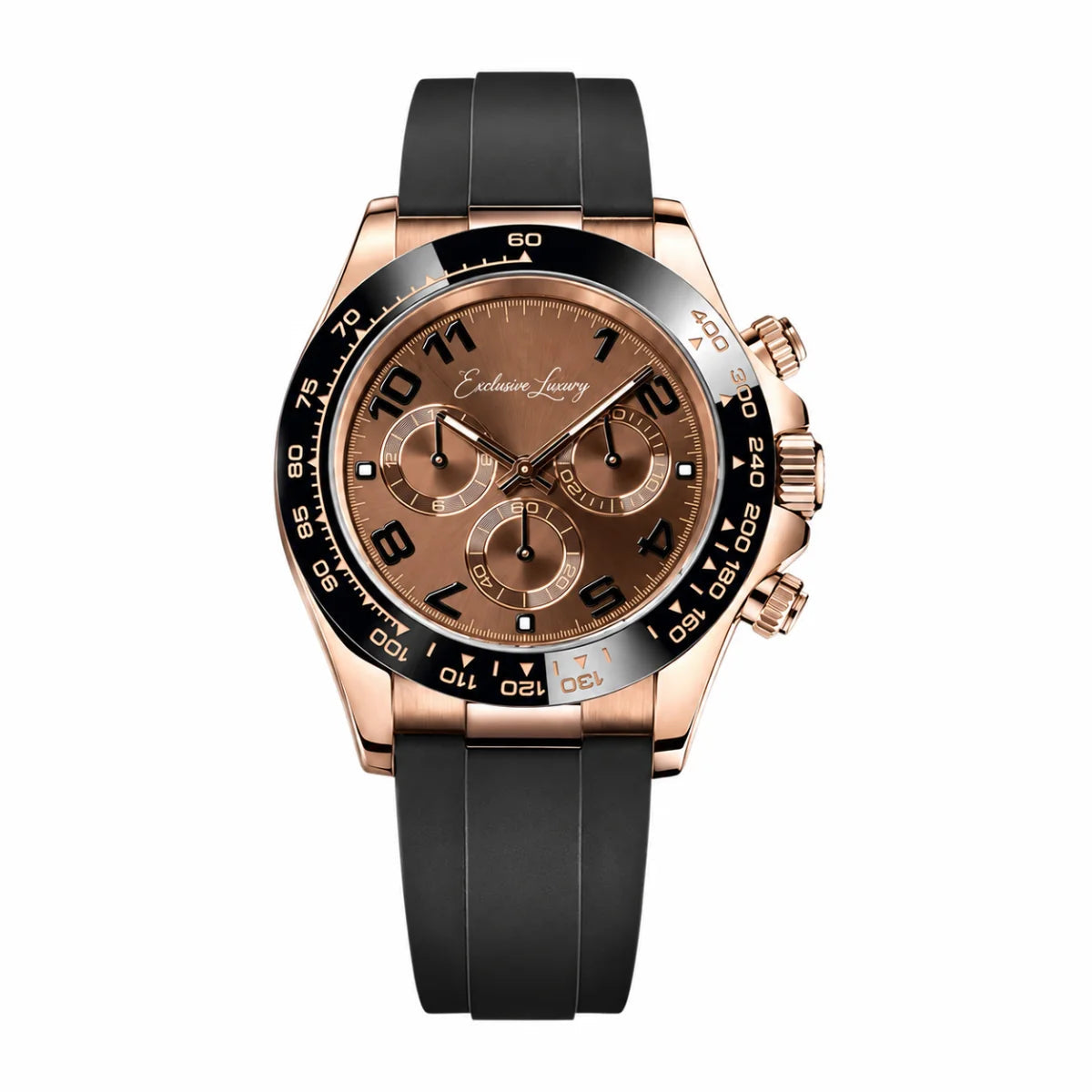 Speed Racing Chrono 40 – Brown Dial | Rubber Strap — Exclusive Luxury