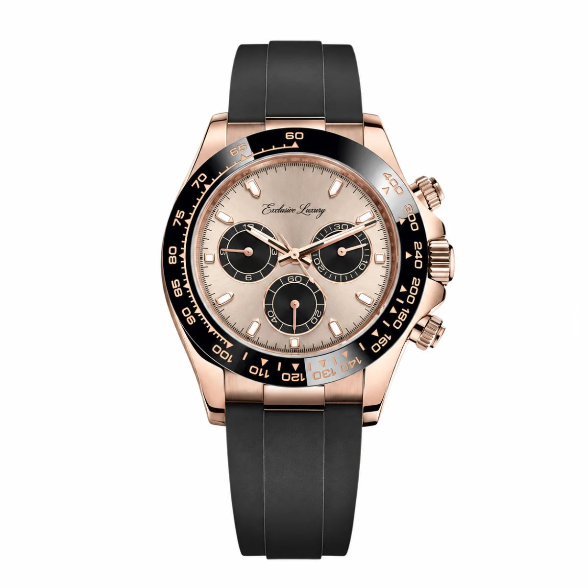 Speed Racing Chrono 40 – Champagne-Colored Dial | Rubber Strap — Exclusive Luxury