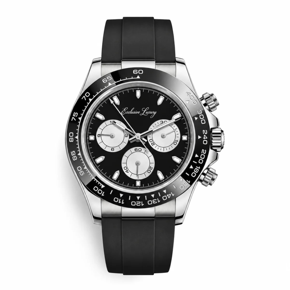 Speed Racing Chrono 40 – Black Dial | Rubber Strap B — Exclusive Luxury