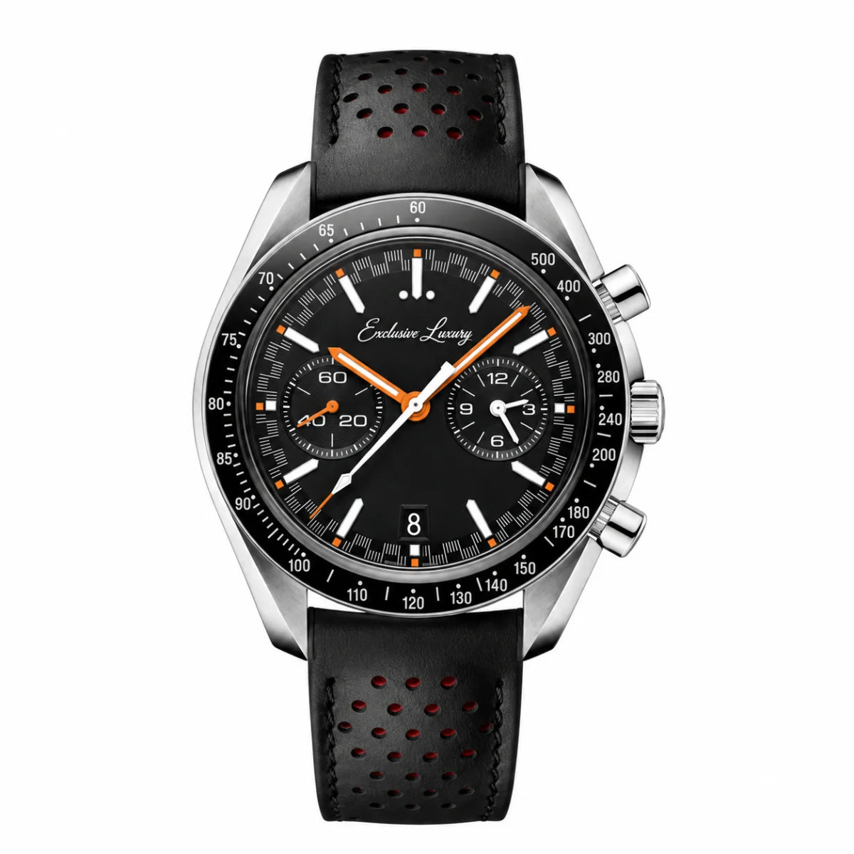 Racing Chrono Pro – Black Dial With Orange Accents | Chronograph — Exclusive Luxury