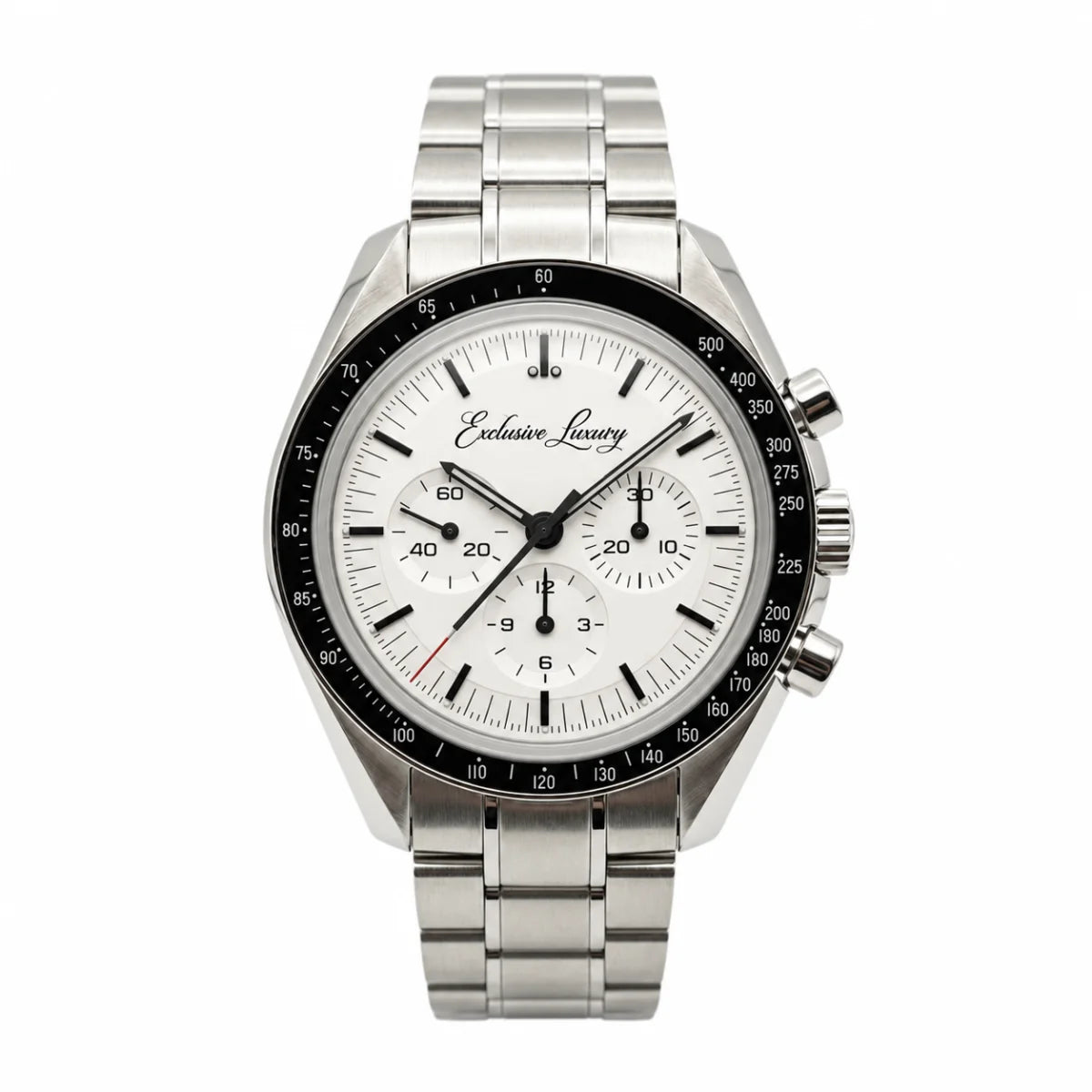 Racing Chrono Pro 42 – White Dial | Stainless Steel Bracelet — Exclusive Luxury