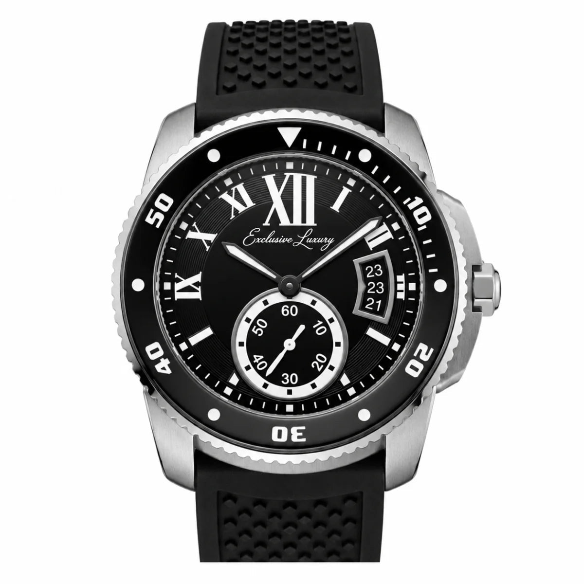 Ocean Round Diver Pro – Black | Stainless Steel — Exclusive Luxury