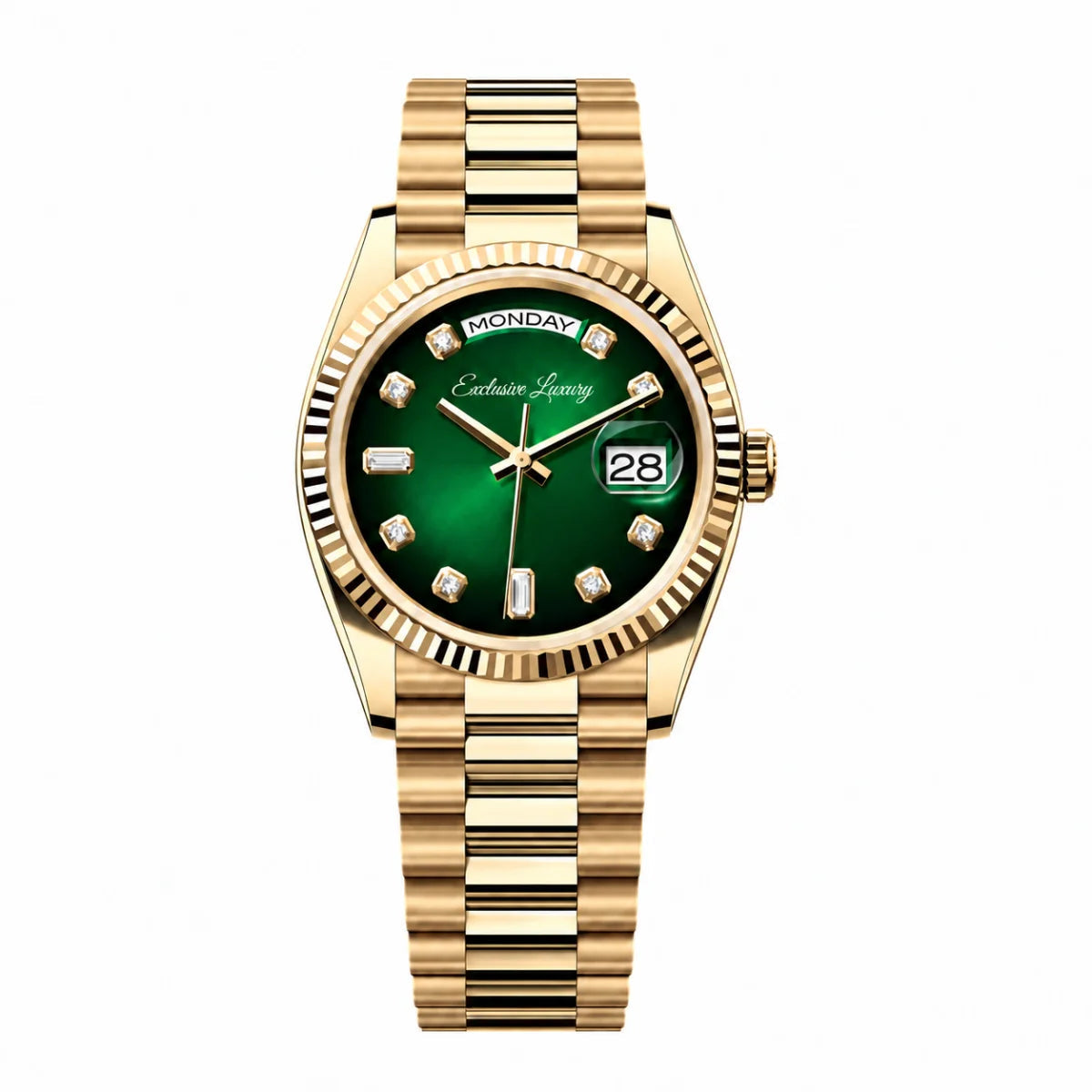 Executive Calendar 36 – Green Dial | Yellow Gold Edition — Exclusive Luxury