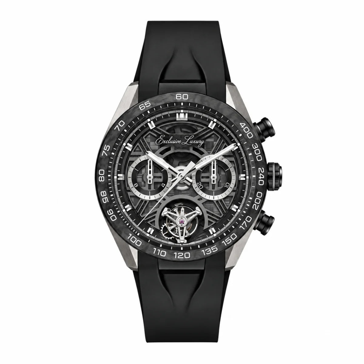 Classic Racing Skeleton Tourbillon – Black — Exclusive Luxury