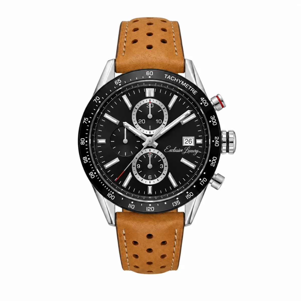 Classic Racing Chrono – Black Dial | Automatic | Suede Strap — Exclusive Luxury