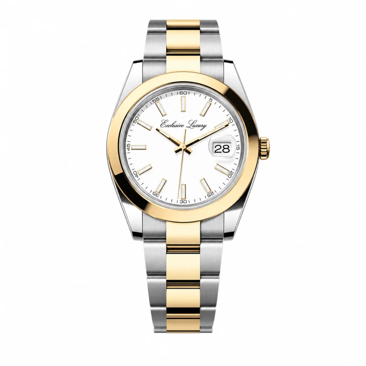Classic Date 41 – White Dial | Bicolor Stainless Steel & Gold Tone — Exclusive Luxury