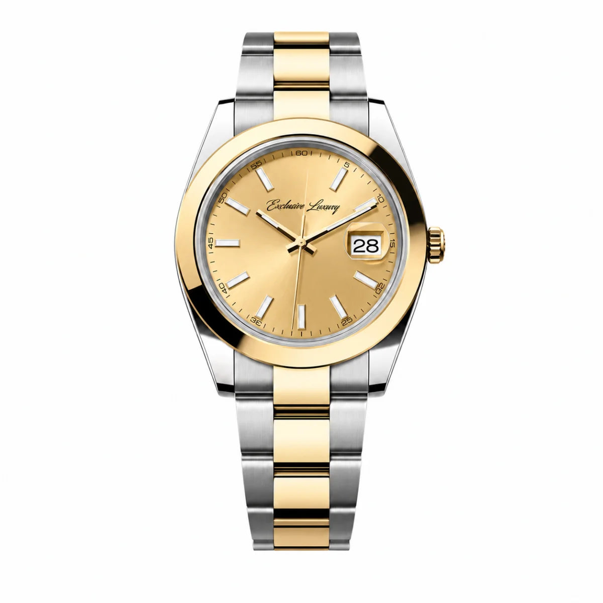 Classic Date 41 – Champagne-Colored Dial | Bicolor Stainless Steel & Gold Tone — Exclusive Luxury