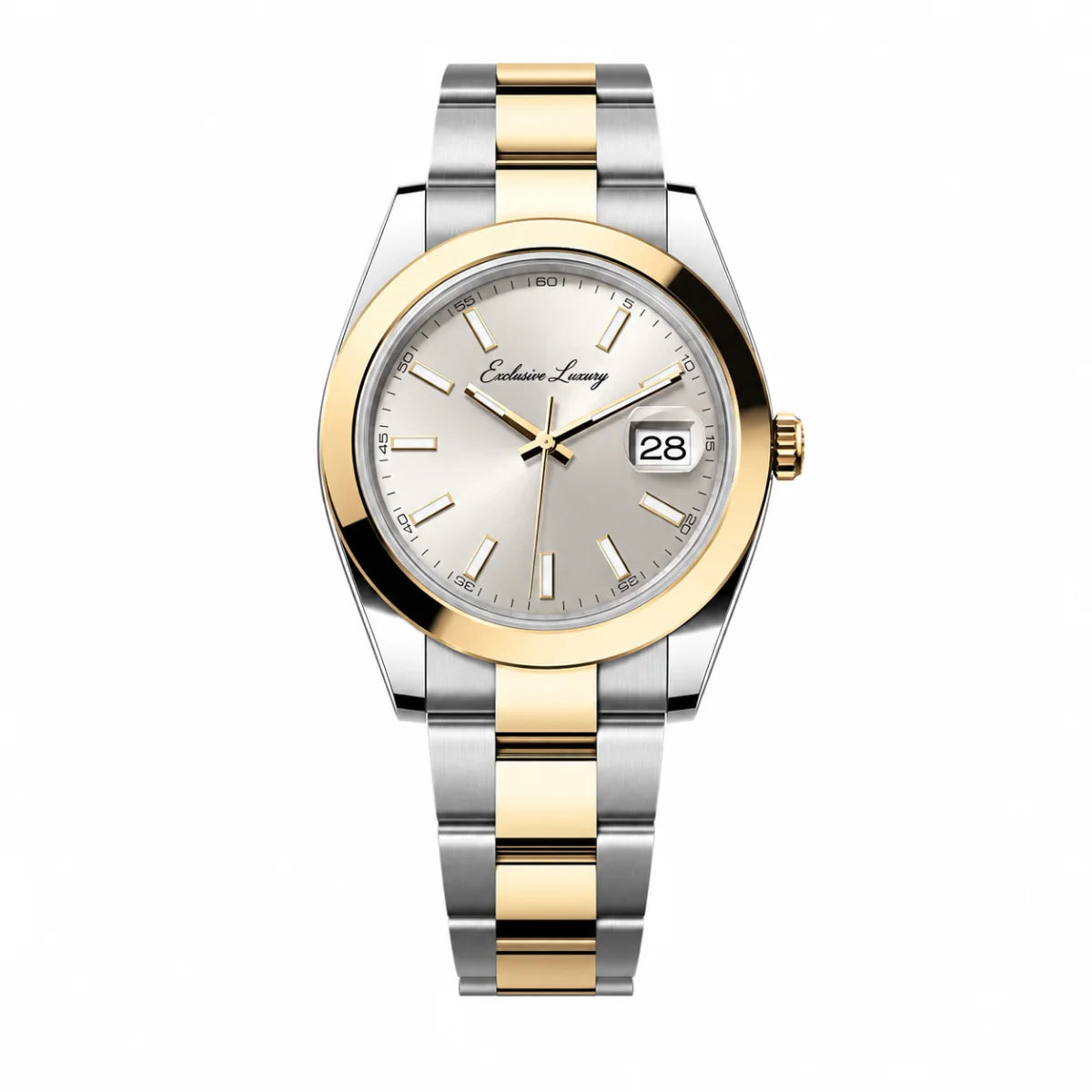 Classic Date 41 – Gray Dial | Bicolor Stainless Steel & Gold Tone — Exclusive Luxury