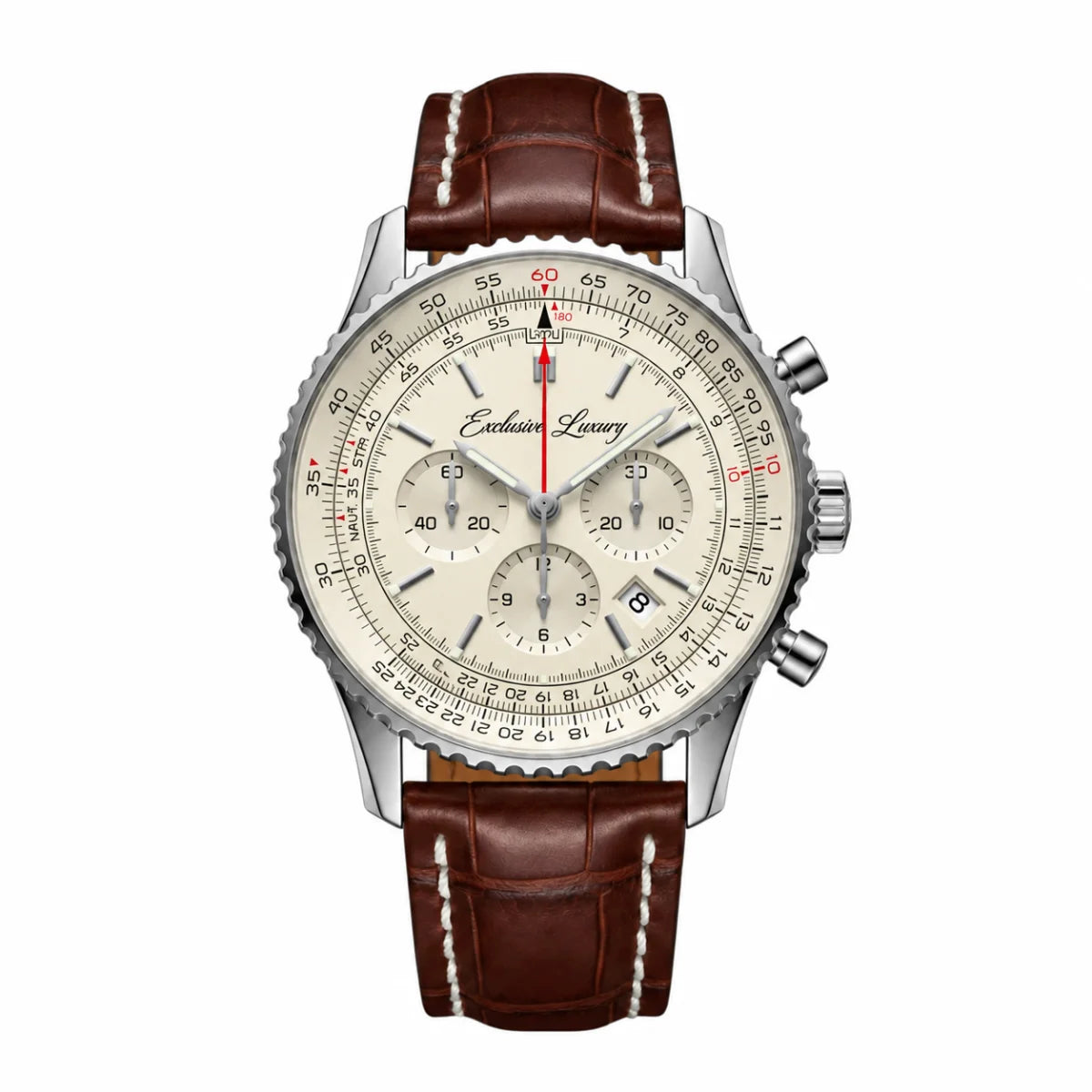 Classic Chrono Heritage – Brown Dial | Leather Strap B — Exclusive Luxury