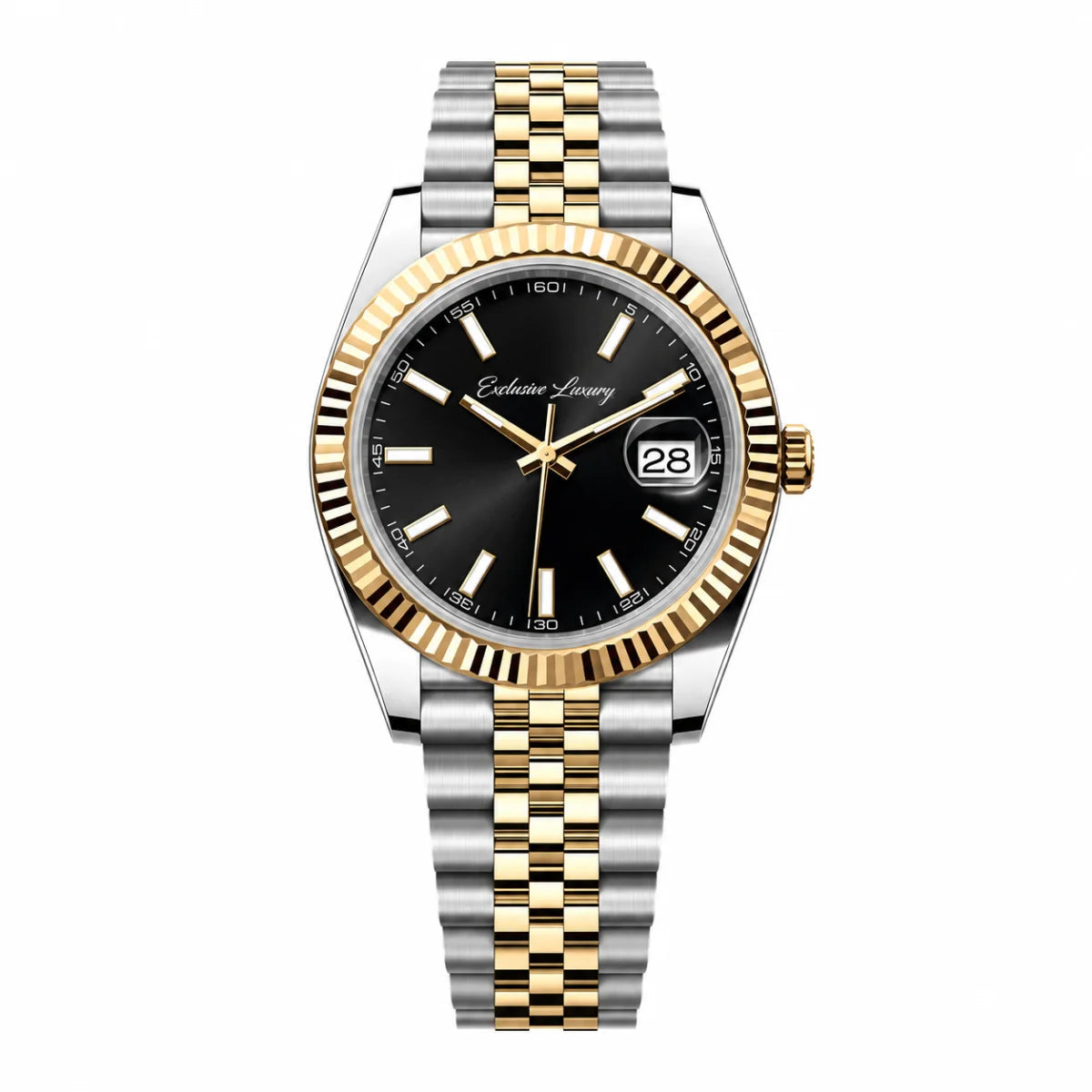 Classic Date 41 – Black Dial | Bicolor Stainless Steel & Gold Tone — Exclusive Luxury