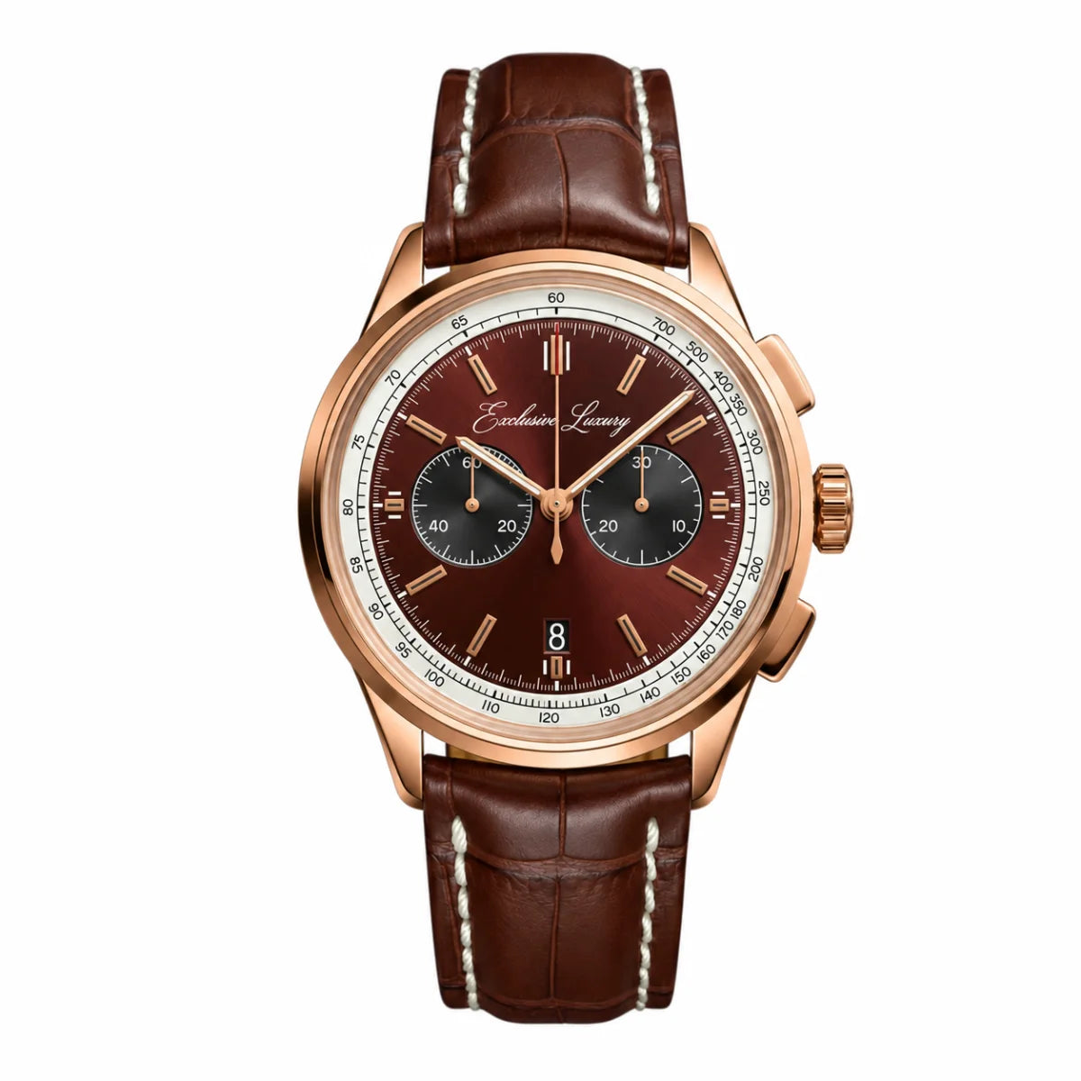 Classic Chrono Heritage – Brown Dial | Leather Strap — Exclusive Luxury