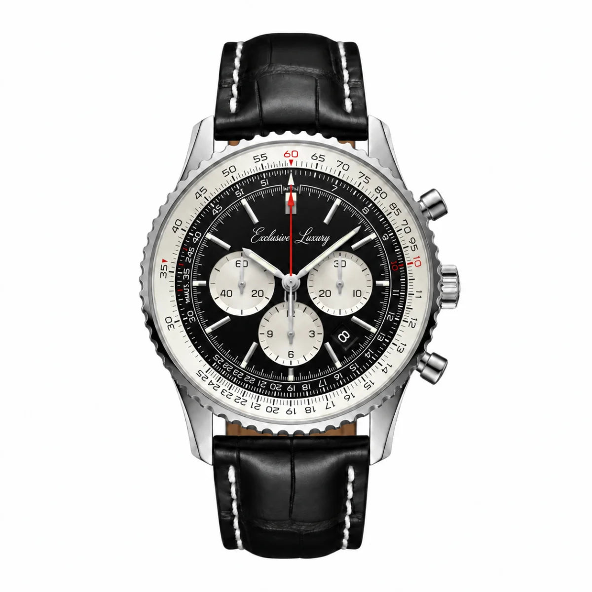 Aviation Chrono Classic – Black Dial | Stainless Steel Bracelet — Exclusive Luxury