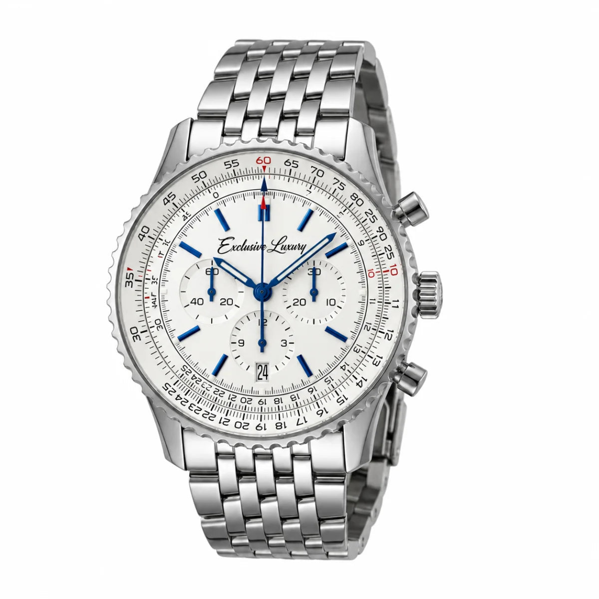 Aviation Chrono Classic – Silver Dial | Stainless Steel Bracelet — Exclusive Luxury