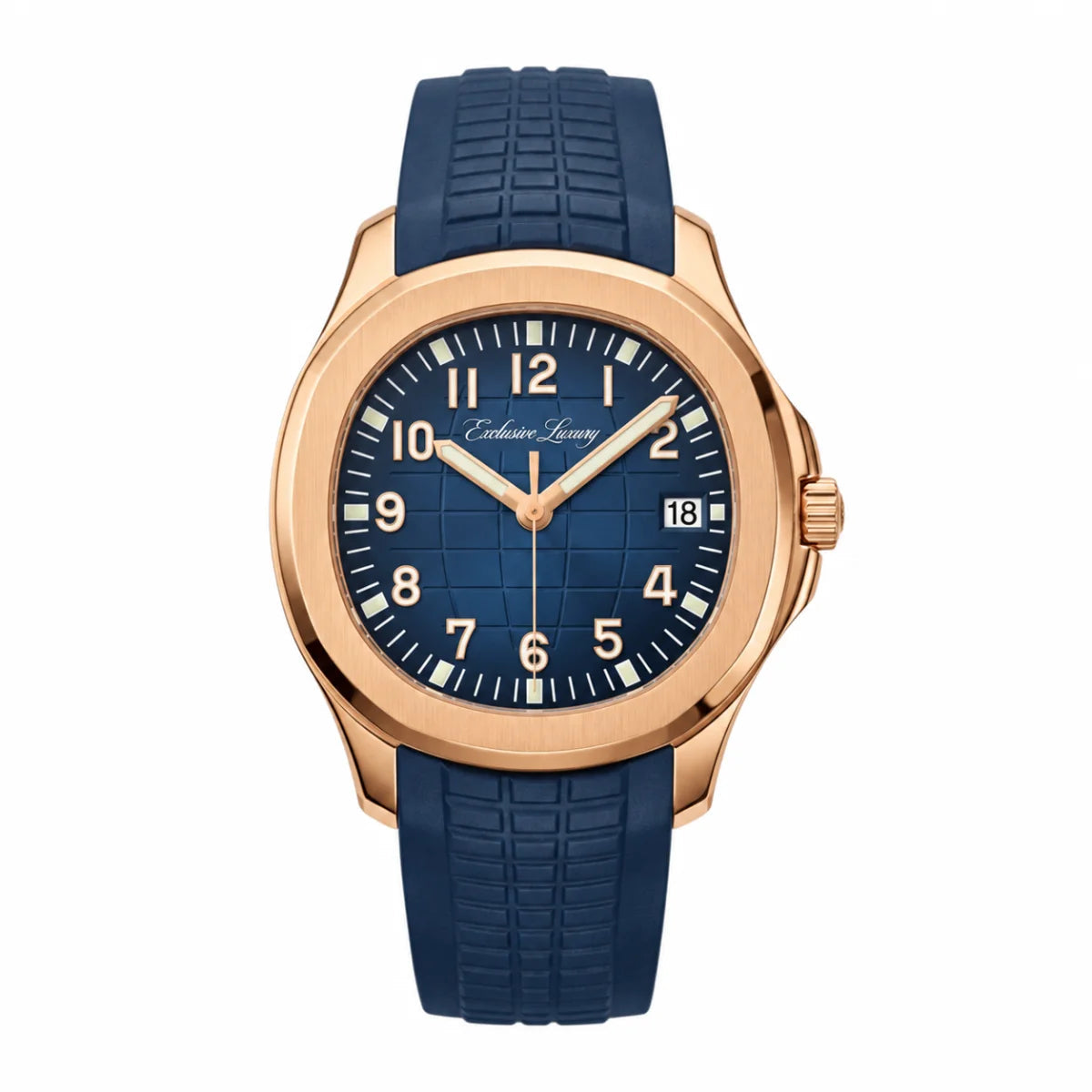 Aqua Sport Automatic – Blue Dial | Rose Gold Edition — Exclusive Luxury
