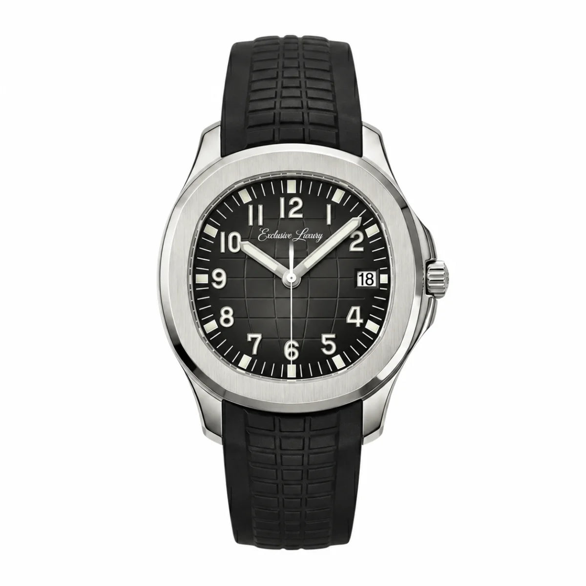 Aqua Sport Automatic 42 – Black Dial | Rubber Strap — Exclusive Luxury